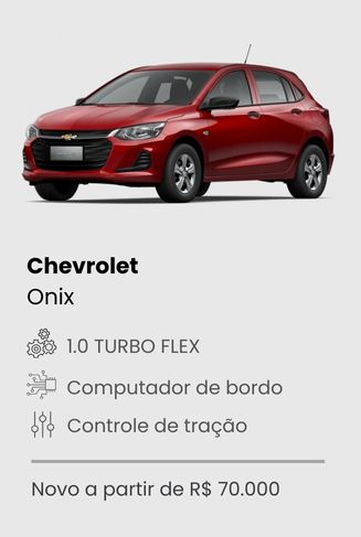 Financiamento de carro sem entrada Chevrolet onix